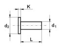 NIT ALUMINIOWY PEŁNY Z ŁBEM WALCOWYM 4.0*8 MM