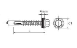 WKRĘT SAMOWIERTNY IMPAX Z EPDM #3.5MM RAL3011 4.8*19MM