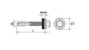 WKRĘT SAMOWIERTNY IMPAX Z EPDM #12MM RAL9006 5.5*32MM