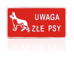 TABLICA 15*29CM UWAGA ZŁE PSY