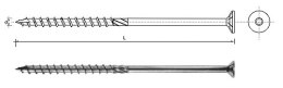 WKRĘT DO DREWNA Z ŁBEM STOŻKOWYM NA TORX 8*260MM T40