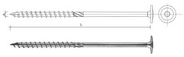 WKRĘT DO DREWNA Z KOŁNIERZEM NA TORX OCYNKOWANY 8*160MM T40