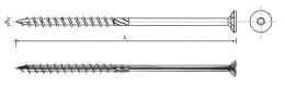 WKRĘT DO DREWNA Z ŁBEM STOŻKOWYM NA TORX 8*80MM T40