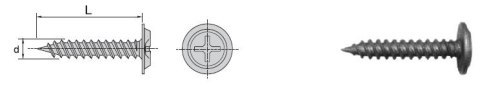 WKRĘT Z ŁBEM PODKŁADKOWYM FOSFATYZOWANY 4.2*65MM KG