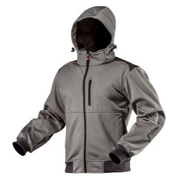 KURTKA SOFTSHELL Z KAPTUREM ODPINANYM, ROZMIAR S