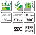 NOŻYCE DO TRAWY OBROTOWE 370MM 16-POZYCYJNE OSTRZA TEFLON