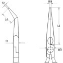 SZCZYPCE TNĄCE PÓŁOKRĄGŁE WYDŁUŻONE 200MM