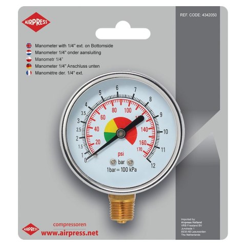 MANOMETR 1/4'' DOLNY GWINT