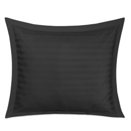 Poszewka satyna bambusowo-bawełniana STRIPE BLACK/70x80 z listwą Darymex