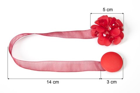 UPINACZ DEKORACYJNY Z MAGNESEM CZERWONY