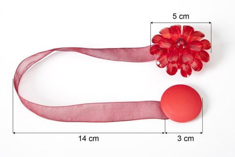 UPINACZ DEKORACYJNY Z MAGNESEM 14 CM CZERWONY