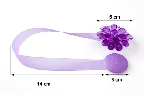 UPINACZ DEKORACYJNY Z MAGNESEM 14 CM FIOLETOWY