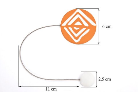 UPINACZ DEKORACYJNY Z MAGNESEM POMARAŃCZOWY
